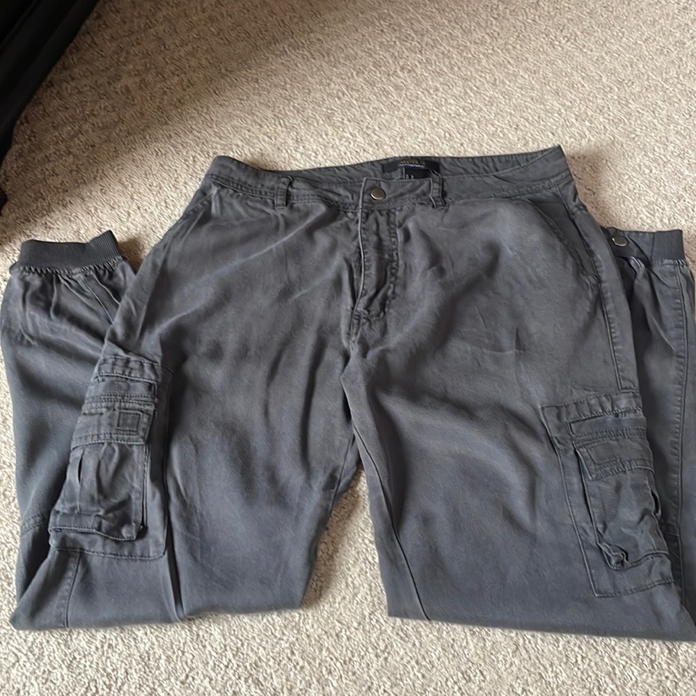 Dark grey soft cargo joggers